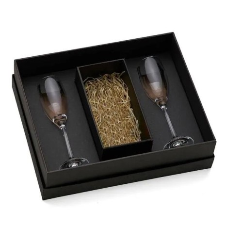 Jogo de Taças de Vidro para Champagne 190 Ml 2 Pçs Não Acompanha A Garrafa Personalizado