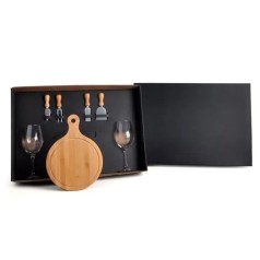 Kit Queijo e Vinho 7 Pçs Personalizado