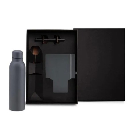 Kit Garrafa, Caderno e Caneta 3 Pçs Personalizado