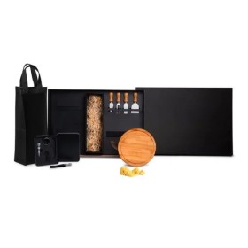 Kit Queijo E Vinho Com Espaço Para Garrafa 11 Pçs Personalizado