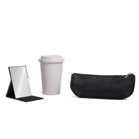 Kit Necessaire, Copo Com Tampa E Espelho 3 Pçs Personalizado