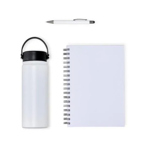 Kit Garrafa, Caderno e Caneta 3 Pçs Personalizado