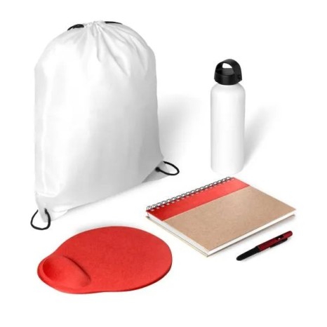 Kit Boas Vindas 5 Pçs Branco/Vermelho Personalizado