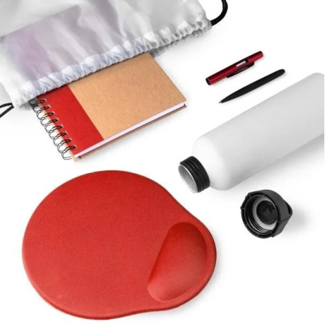 Kit Boas Vindas 5 Pçs Branco/Vermelho Personalizado