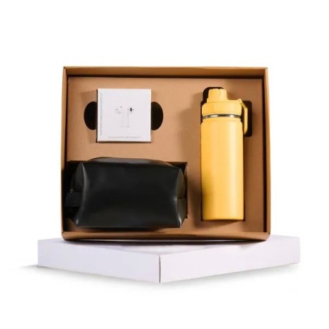Kit Garrafa, Necessaire e Fone 3 Pçs Personalizado