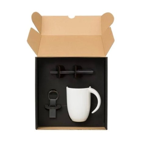 Kit Caneca, Caneta e Chaveiro 3 Pçs Personalizado