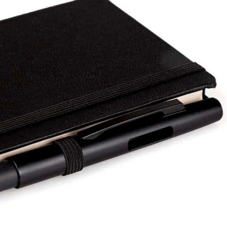 Caderneta Sem Pauta Preto 12,2X17 cm Personalizada