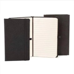 Caderneta com Pauta Preto 14X21 cm Personalizada