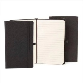 Caderneta com Pauta Preto 14X21 cm Personalizada