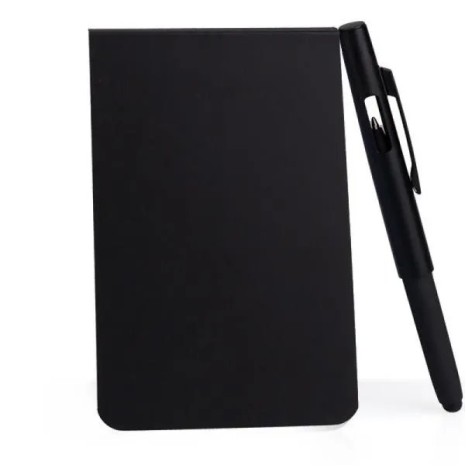 Bloco para Anotações com Caneta Preto Personalizado