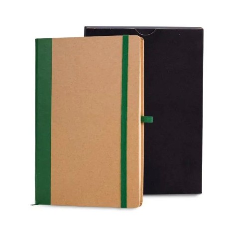 Caderneta Sem Pauta 14X21cm Bege/Verde Personalizada