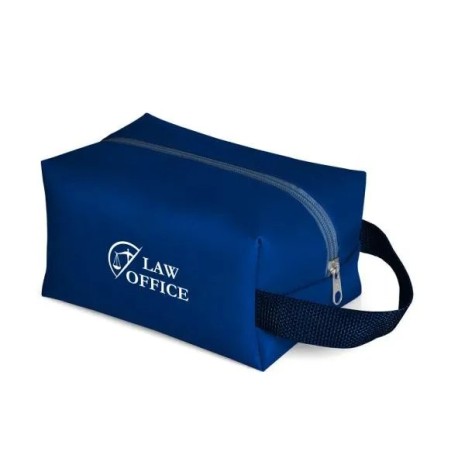 Necessaire com Alça em Material Sintético Azul Personalizado