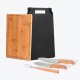 Conjunto para Churrasco em Bambu / Madeira / Inox Texas 4 Pçs Personalizado