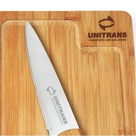 Conjunto para Churrasco em Bambu/Inox Dallas 2 Pçs Personalizado