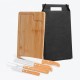 Conjunto para Churrasco em Bambu / Madeira / Inox Dallas 5 Pçs Personalizado