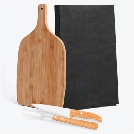 Conjunto para Cozinha em Bambu / Madeira / Inox 3 Pçs Personalizado