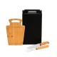 Conjunto para Churrasco em Bambu / Madeira / Inox 3 Pçs Personalizado