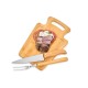 Conjunto para Churrasco em Bambu / Madeira / Inox 3 Pçs Personalizado