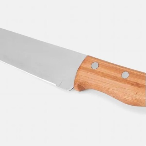 Conj. De Facas Bambu / Madeira / Inox Com Estojo Frankfurt - 7 Pçs Personalizados