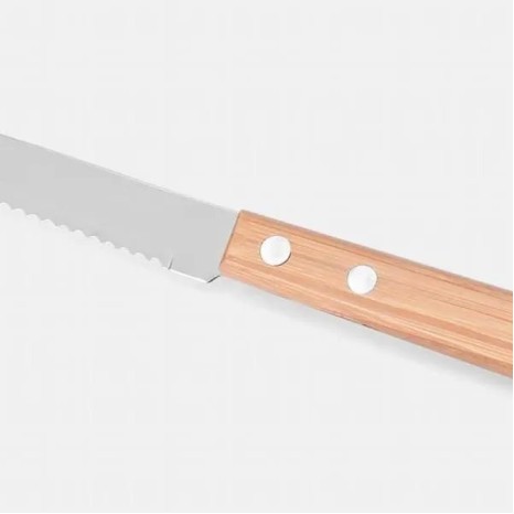 Conj. De Facas Bambu / Madeira / Inox Com Estojo Frankfurt - 7 Pçs Personalizados