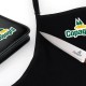Kit Garfo, Faca Inox/Bambu com Estojo e Avental 4 Pçs Personalizado