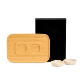 Conjunto Para Petisco Em Bambu / Fibra De Bambu 3 Pçs Personalizado