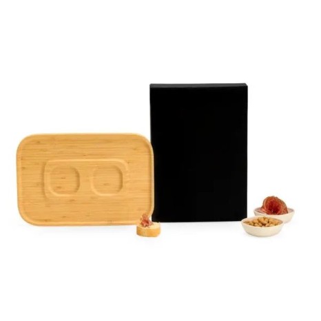 Conjunto Para Petisco Em Bambu / Fibra De Bambu 3 Pçs Personalizado