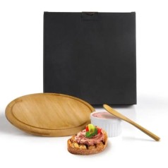 Conjunto para Petiscos em Bambu 3 Pçs Personalizado
