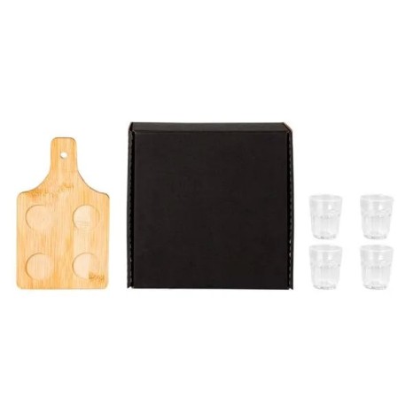 Conjunto em Bambu com 4 Copos para Dose 5 Pçs Personalizado