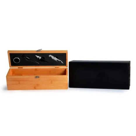 Estojo Em Bambu Com Acessórios 5 Pçs Personalizado