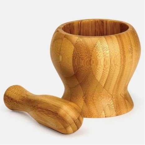 Amassador de Temperos em Bambu Pilão 14cm Personalizado