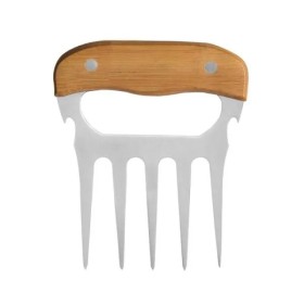 Garfo Com 5 Dentes Em Madeira Inox 11,5X14,5Cm Personalizado