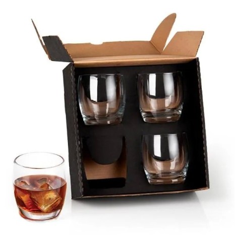 Jogo De Copos Vidro Para Drink 330 Ml 4 Pçs Personalizado
