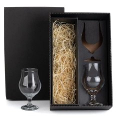 Jogo De Copos De Vidro Para Cerveja 400 Ml 2 Pçs Com Espaço Para A Garrafa Personalizado
