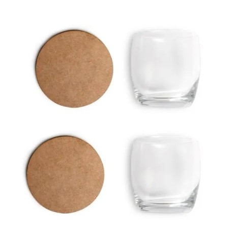 Jogo de Copos de Vidro para Whisky 330 Ml com Porta Copo Personalizado