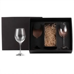 Jogo De Taças De Vidro P / Vinho 2 Pçs Não Acompanha A Garrafa Personalizado