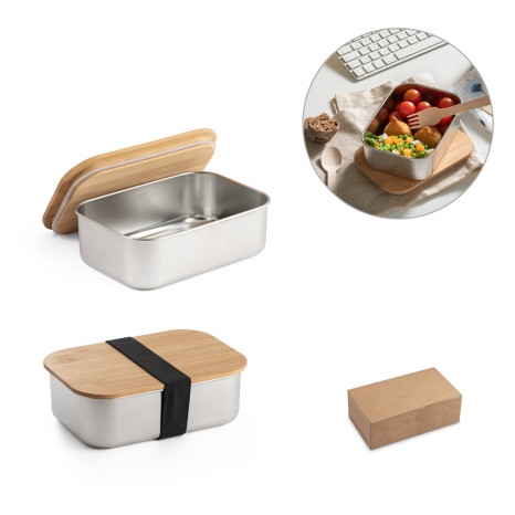 Marmita de Aço Inox com Tampa de Bambu Personalizada
