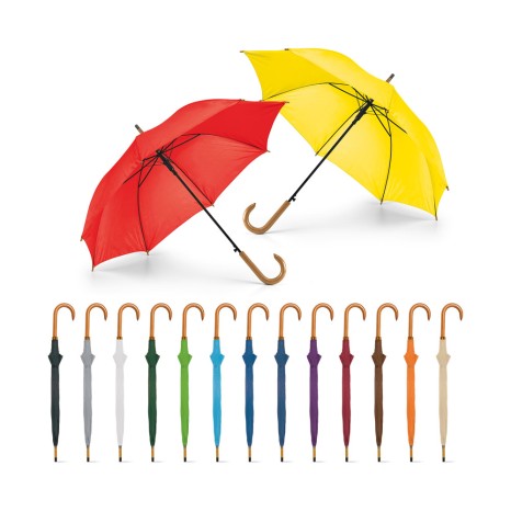 Guarda Chuva 100 cm Automático com Cabo de Madeira