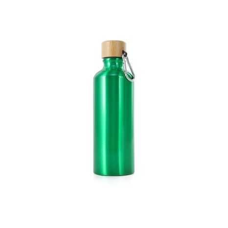 Garrafa Alumínio 500Ml Tampa Bambu com Logotipo