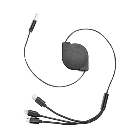 CABO USB RETRÁTIL 3 EM 1 para eventos