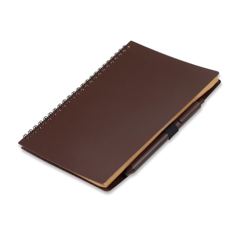 CADERNO P/ ANOT. C/ CANETA FIBRA DE CAFE para eventos