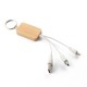 CHAVEIRO BAMBU C/ CABO USB com logotipo