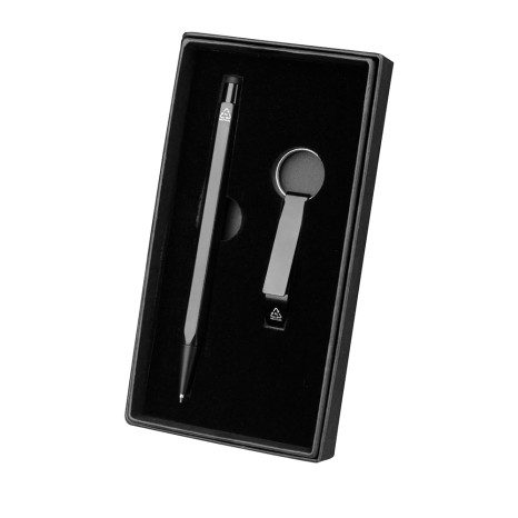 KIT CANETA CHAVEIRO ALUMÍNIO com sua marca