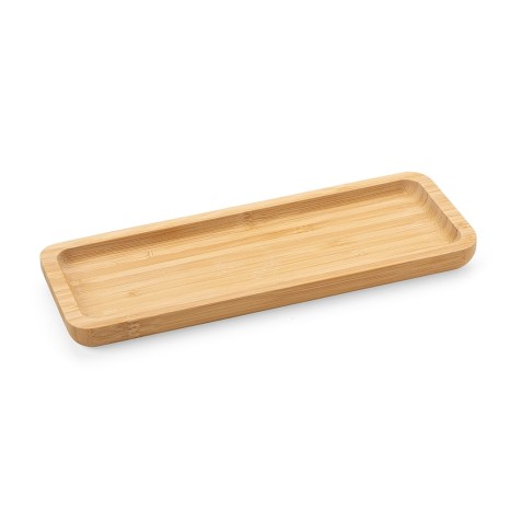 Petisqueira Retangular de Bambu 26*10cm com Logotipo