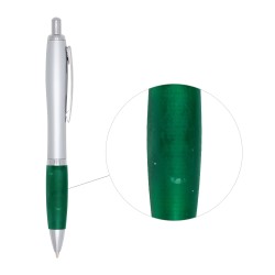 CANETA PLÁSTICA C/ DET EMBORRACHADO para brinde corporativo